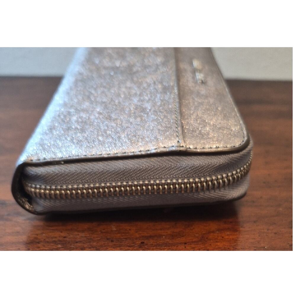 Michael Kors Metallic Silver Zip Wallet - Picture 6 of 14